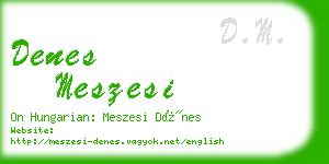 denes meszesi business card